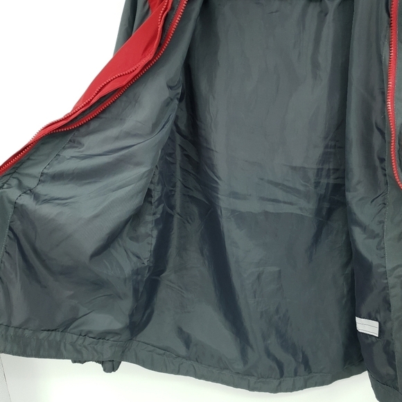 Eddie Bauer Big Kids Large 14/16 Red Grey Windbreaker Jacket Hooded Lightweight - Picture 3 of 11